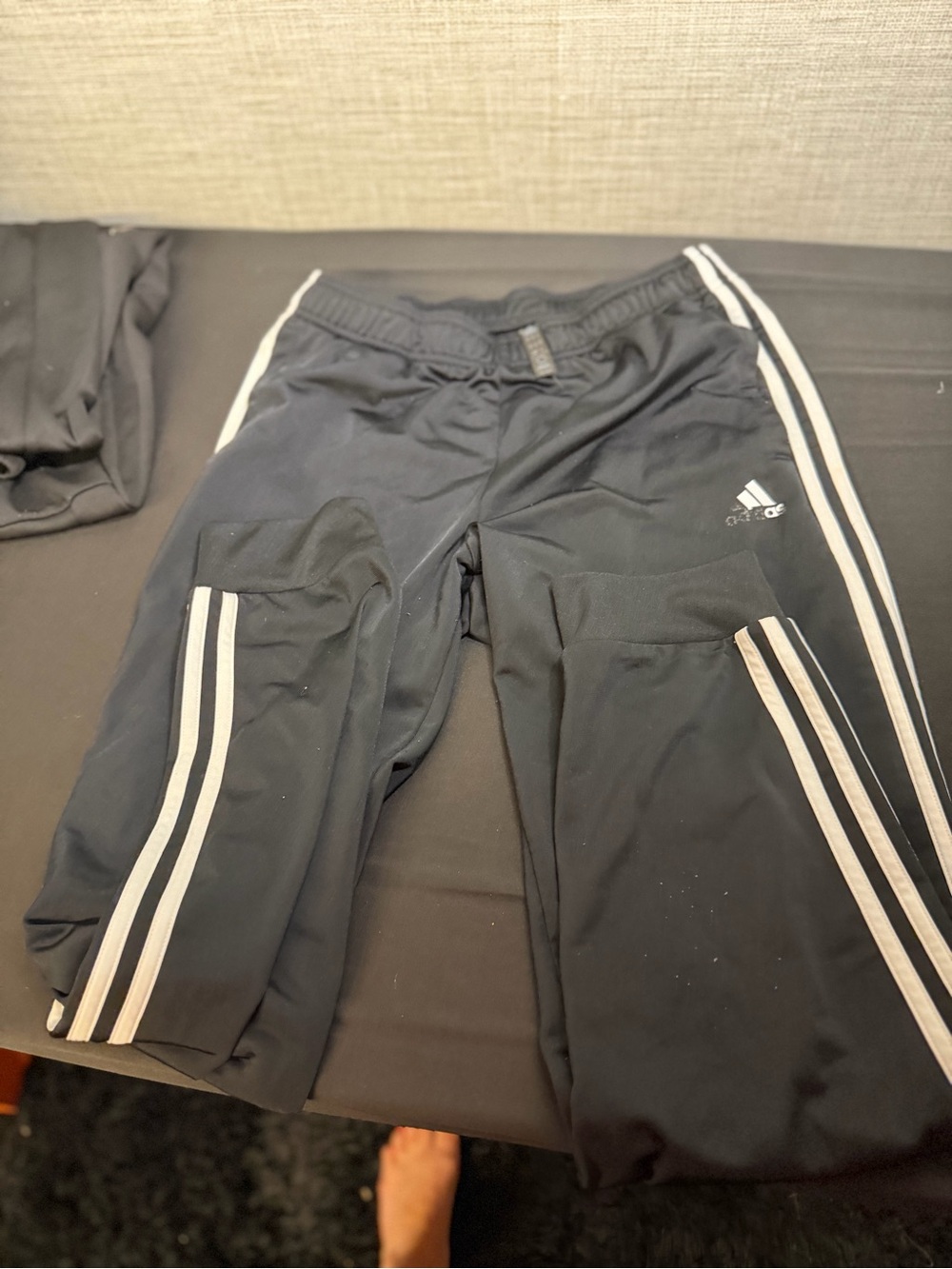 adidas Black Joggers with White 3-Stripes